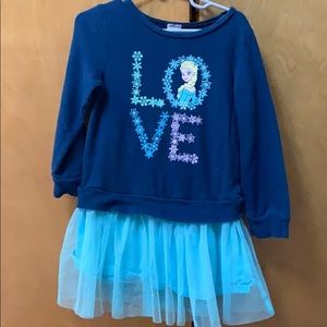 Girls sweatshirt with attached skirt